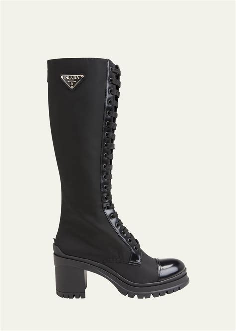 prada shoes army|Prada lace up combat boots.